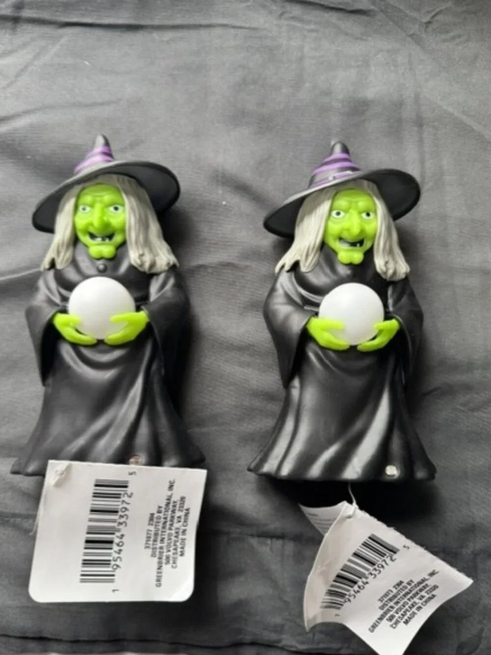 Set of 2 Motion Activated Light Up and Cackle Witch Halloween Gothic Home Decor